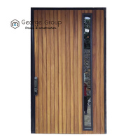 Puerta Exterior Giratoria de Diseño Moderno George Group para Villa, Aislamiento Térmico, Madera Sólida de Palisandro, Pivote Antirrobo de Fibra de Vidrio