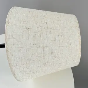 Wholesale Modern Simple Bedside Light Led Reading Lighting Lamp Decorative Table Lamp With Ivory White Barrel Fabric Shade