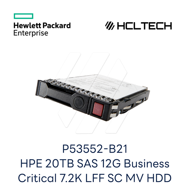 P53552-B21 Original  HPE 20TB SAS 12G Business Critical 7.2K LFF SC 1-year Warranty Helium 512e ISE Multi Vendor HDD