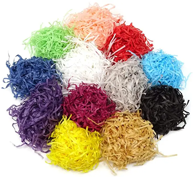 1 kg/Pack Multicolored Crinkle Paper Strand Shredded Confetti Silk PaperためDIY Gift Box Basket Stuffing Filler