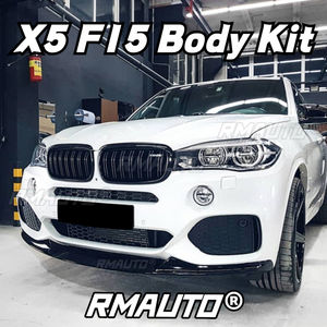 Kit carrosserie X5 F15 Noir Brillant : Grille de Course, Lame de Pare-chocs Avant, Spoiler, Diffuseur pour BMW X5 F15 M Sport 2014-2018 Accessoires - Product Image 1
