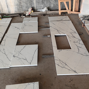 เคาน์เตอร์ครัวกันน้ำ Goldtop ODM Quartz รุ่น 5107 Paonazzo Verona Calacatta ดีไซน์ทันสมัย หินสังเคราะห์ สำหรับโรงแรม ห้องครัว และภายนอกอาคาร - Product Image 5