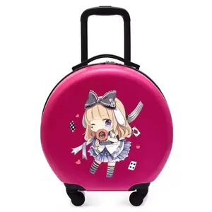 Maleta infantil redonda con diseño de dibujos animados, maleta con ruedas universales, equipaje de mano para bebés, admite personalización OEM - Product Image 6