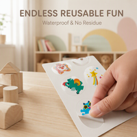 Autocollants en TPE à thème animalier pour enfants - Réutilisables, éducatifs, pour livre silencieux, imperméables, souples, durables, design écologique