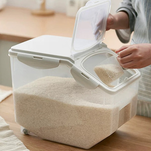 Japanese Style Kitchen Household Rice Bucket Plastic 10kg Capacity Rice Storage <b>Box</b> Moisture-Proof Thickened Flour Bin - Product Image 3