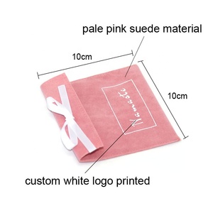 Bolsas de Regalo de Joyería de Gamuza <span class=keywords><strong>Rosa</strong></span> Pálido de Lujo con Logotipo Personalizado, Bolsas con Lazo - Product Image 2