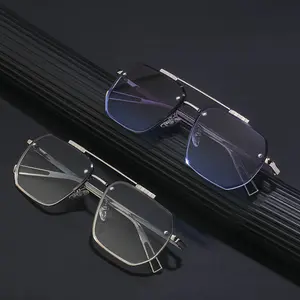 Retro Custom Made Rectangle Metal Sunglasses Fashion Promotion Uv400 Men Custom Sunglasses With Logo