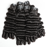 Nouveaux arrivages Fumi Bouncy Curly 100% cheveux humains, mèches doubles, cheveux vierges non traités, cuticules alignées