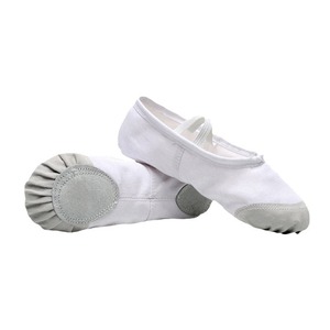 Детские парусиновые балетки для танцев, балетные тапочки, розовые балетки с разрезной подошвой для девочек - Product Image 3