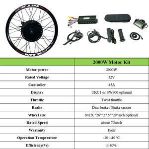Kit di Conversione a Motore nel Mozzo per Bici Elettrica E-Bike con Ruota MTX da 72v 3000w e Batteria da 72v 20ah - Product Image 3
