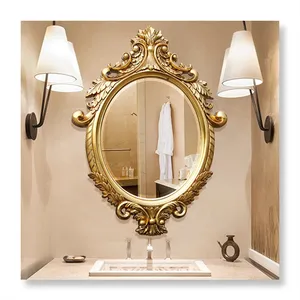 European Style Wall Mounted Decorative Makeup Mirror Living Room Furniture Silver Clear Mirror Glass All-season Not Support 5mm