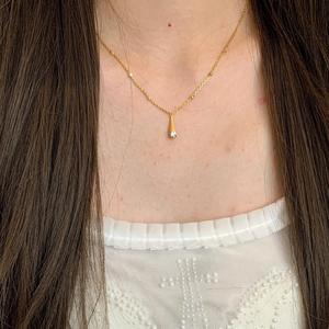 สร้อยคอจี้รูปนาฬิกาทรายและหยดน้ำเงินเงินแท้ S925 ดีไซน์หรูหรา สง่างาม ทันสมัย ช่วยเสริมลุคให้ดูเพรียวบาง - Product Image 5