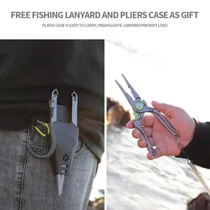 Многофункциональные алюминиевые ножницы для рыбалки с логотипом на заказ, инструмент, уличная система самоблокировки, плоскогубцы для рыбалки в оболочке