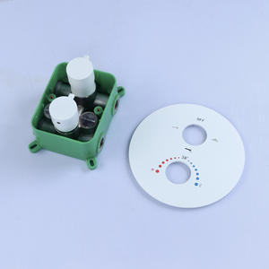 Robinet de douche thermostatique à 2 poignées avec cartouche céramique, pour installation encastrée, avec pommeau de douche pluie, pour salle de bain - Product Image 3