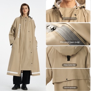 Long <b>Raincoat</b> for Adults, Fashion Trench Coat Waterproof Poncho, Oxford Material Multi-Functional Hooded Cycling Rainwear - Product Image 4