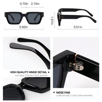Nouveaux Lunettes de Soleil 2026 Vente en Gros de Luxe Personnalisées de Qualité Supérieure pour Femmes Designer Lunettes de Soleil Carrées Noires pour Hommes