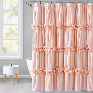 Rideau <span class=keywords><strong>de</strong></span> douche vintage fait main à volants, imperméable et durable, pour <span class=keywords><strong>salle</strong></span> <span class=keywords><strong>de</strong></span> <span class=keywords><strong>bain</strong></span> principale - Product Image 1