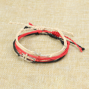 Fashion String <b>Bracelets</b> Cross Design Multicolor <b>Set</b> Unisex Jewelry for Beach Surfing Wearable Accessories - Product Image 3