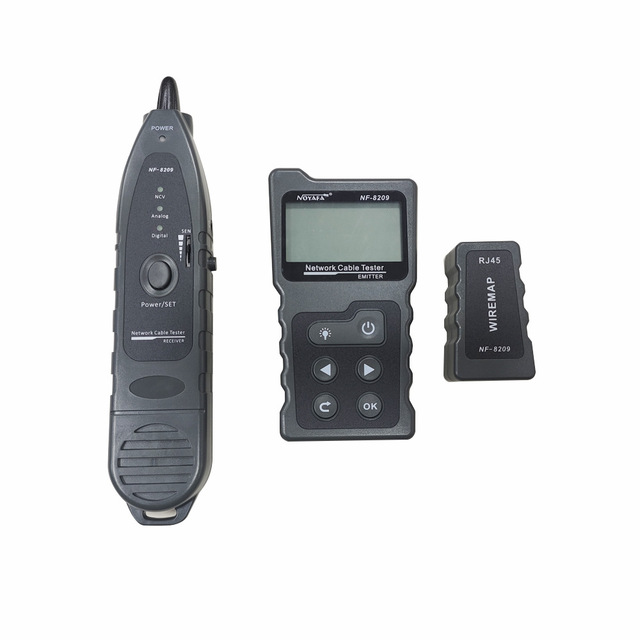 LCD Display Ethernet Cable Tester Network Wiremap POE Checker and Length Measurement Tool Fiber Optic Equipment
