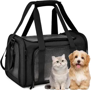 पालतू यात्रा वाहक बैग बैकपैक आलीशान कुत्ता बिस्तर लक्जरी बिल्ली बिस्तर पालतू बिस्तर हटाने योग्य धोने योग्य कवर तकिया कुशन बैग बैकपैक के साथ