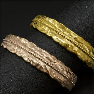 Bracelets Joncs Feuille Plaqué Or 18 carats Or Rose Breloques Bracelet Manchette Bijoux Fins Accessoires Achat en Ligne - Product Image 5
