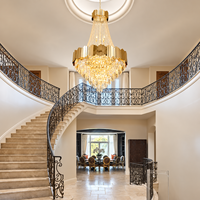 Lustre suspendu en cristal Empire personnalisé pour grand hall d'hôtel, prix d'usine en gros