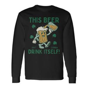 T-shirt à manches longues pour la Saint-Patrick - Cette bière n'aura pas la moindre idée de s'en boire toute seule - T-shirt promotionnel sur le thème de la bière - Product Image 1