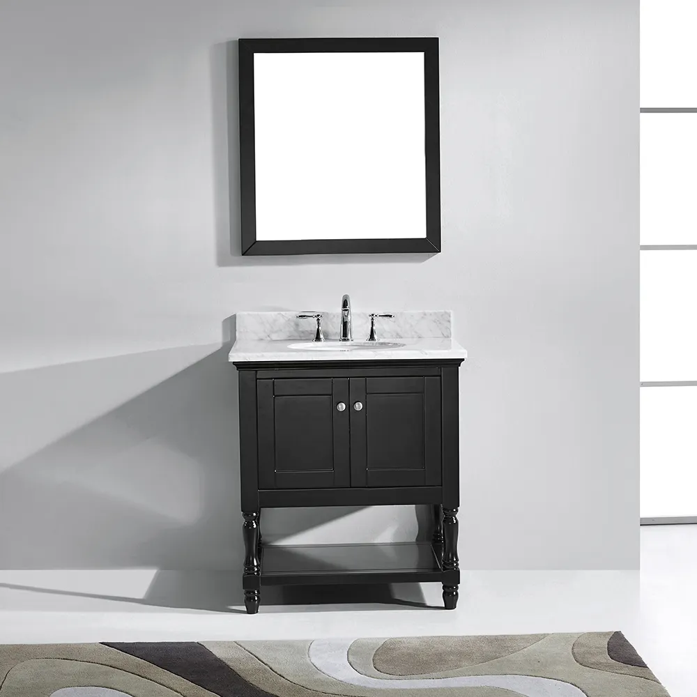 과도 시리즈 오크 나무 36 인치 독립형 단일 싱크 욕실 캐비닛 거울
