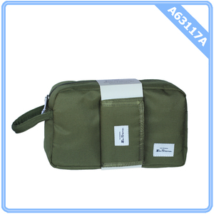 Customized Private Label Waterproof Polyester Mens Washbag All Black Toiletry Bag Travel Kit with Wallet One Set - Product Image 2