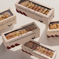 Boîte à biscuits de Noël rose de luxe avec séparateurs Emballage de boulangerie personnalisable pour biscuits gâteaux Cupcakes Fournitures d'emballage cadeau
