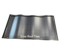 Tuile solaire incurvée à technologie avancée 60W, tuile solaire arquée HJT monocristalline, tuiles solaires BIPV, panneau solaire de toiture coloré