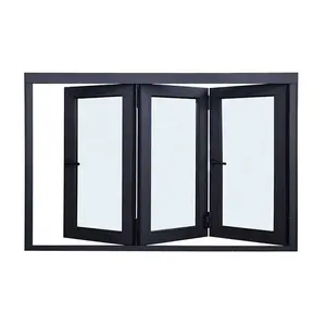 Offre échantillon jaune Upvc fenêtre à battant meilleur prix système trempé cadre semi-caché rideau mur pli verre aluminium fenêtres