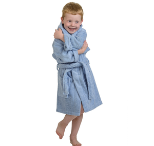 Batas con capucha de rizo de algodón puro, venta al por mayor, batas de spa para niños, batas blancas para bebés - Product Image 3