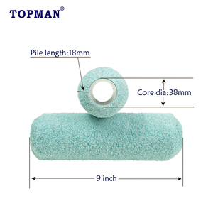 OEM Supported TOPMAN Industrial/DIY 9 Inch High Quality Product Made Of Premium White Green Long Pile Microfibre <strong>Paint</strong> <strong>Roller</strong> - Product Image 2