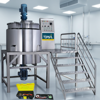 Machine d'émulsification sous vide entièrement automatique de type fixe, en acier inoxydable SUS316L, à entraînement motorisé, haute productivité, avec agitation chauffante et mélange uniforme par air.
