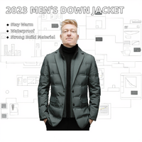 Veste imperméable et respirante pour homme de qualité supérieure, nouvelle arrivée 2023, style décontracté chic, col classique, 90% duvet d'oie et de canard, garde au chaud
