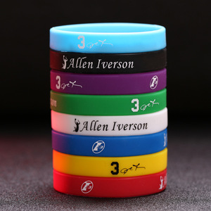 Prezzo di fabbrica personalizzato basket stelle grande tratto bracciale in Silicone a prova di sudore spirito di squadra morbido liscio stampato - Product Image 5