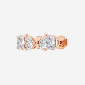 Élégantes boucles d'oreilles clous ovales et en forme de poire de 1,5 carat avec diamants de laboratoire étincelants, bijoux de luxe éthiques pour femmes - Product Image 1