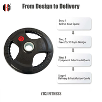 Disco de Pesas de Tres Orificios con Asas Integradas, Borde Texturizado, Diseño Duradero para Equipos de Gimnasio Comerciales Profesionales