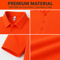 Polo orange personnalisé en gros |   Fibre rafraîchissante 200GSM 50% coton S-4XL 8 couleurs |   Fabrication OEM/ODM directe d'usine, faible MOQ