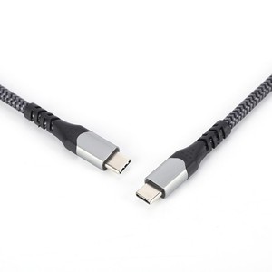 Cable de datos USB Lung Kay tipo C a C Gen2 5A 10Gb PD100W con malla trenzada gris plateado - Product Image 5