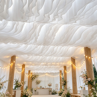 Offre Spéciale : Voilage de plafond en tissu pour décoration de restaurant extérieur, hôtel, bord de mer, mariage, fête, événement, toile de fond