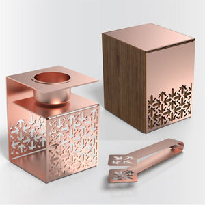 Porte-bougie en métal rose gold de luxe |   Lanterne votive décorative pour la maison et la décoration de table, accessoires - Product Image 3