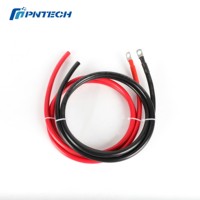 Câble de batterie solaire certifié TUV avec connecteur à embout de borne 5m 25mm2 Haute qualité Noir et rouge pour onduleur solaire
