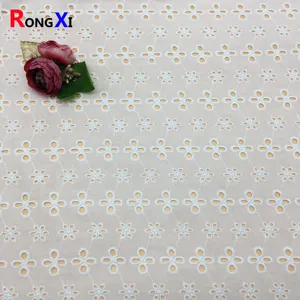 RXF2063 Embroidered Cotton Bazin Lace Fabric Riche Recyclability Cotton Fabric