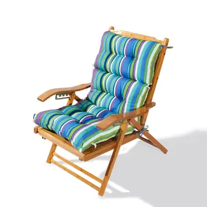 Veranda mobilya yastık çıkarılabilir kapak mobilya arka ve koltuk minderleri şerit rendelenmiş bellek köpük su geçirmez mavi yeşil dokuma