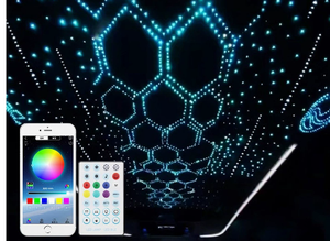 Kit d'éclairage LED à fibre optique Max 16W pour ciel étoilé et étoiles filantes avec couleurs RGBW et compatible APP - Product Image 2