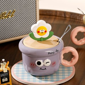 <span class=keywords><strong>Taza</strong></span> o Jarra de Cerámica <span class=keywords><strong>con</strong></span> Tapa y Diseño de Flores Harmony - Regalo de Cumpleaños para <span class=keywords><strong>tu</strong></span> Mejor Amiga, un Recuerdo Práctico para Ti - Product Image 4