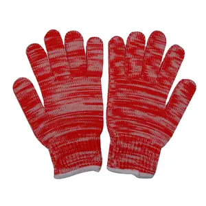 双色混纺涤纶细绳针织无缝手套450g -650g/打适合通风棉手套