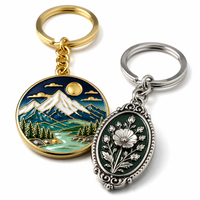 Porte-clés en métal émaillé souple personnalisé avec initiale, porte-clés en alliage de zinc avec logo personnalisé OEM pour cadeaux breloques alphabet